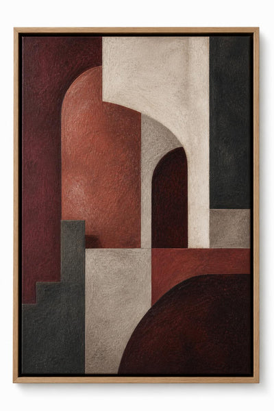 Burgundy Rust Architecture framed canvas product image