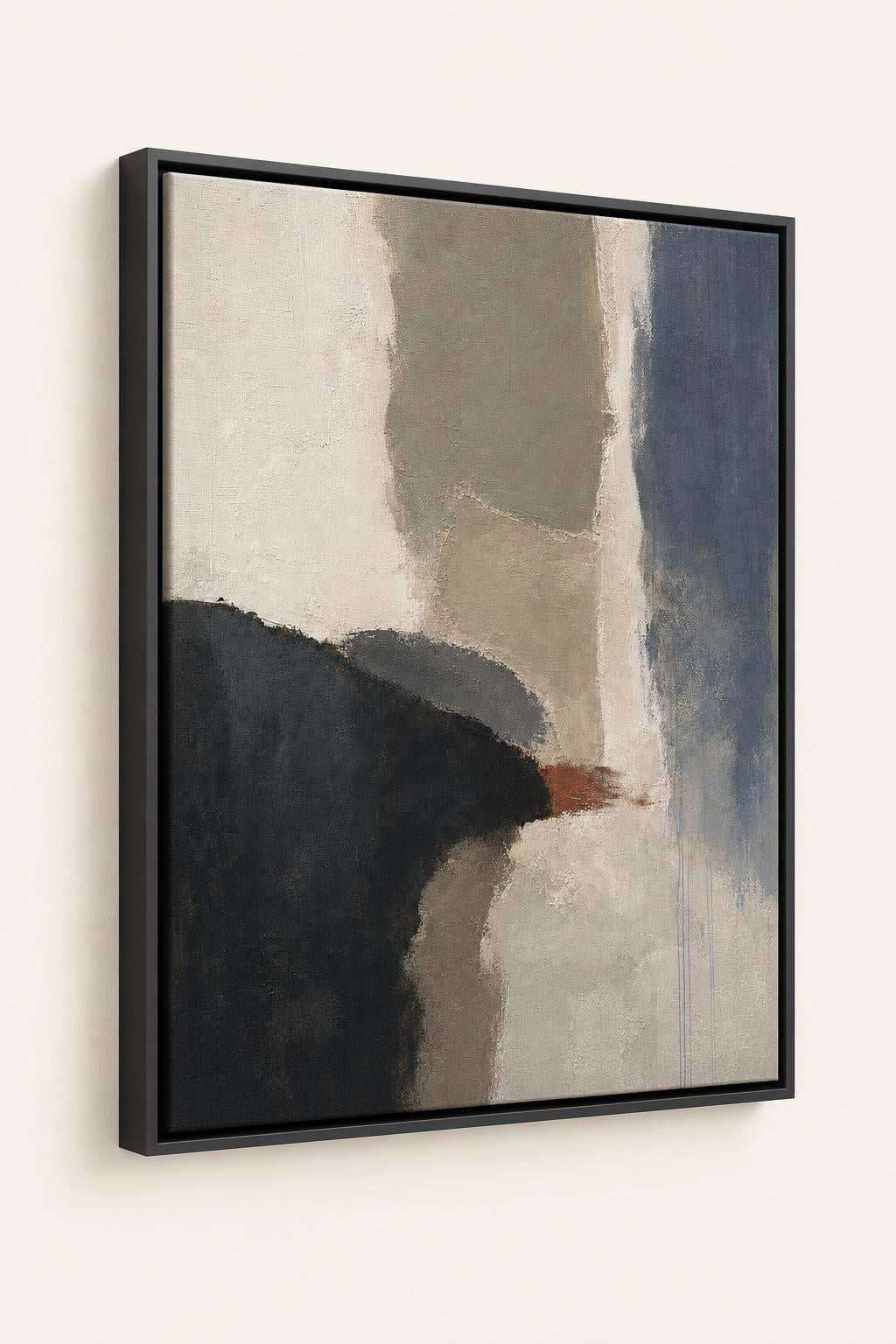Blue Ash angled view in a floating frame