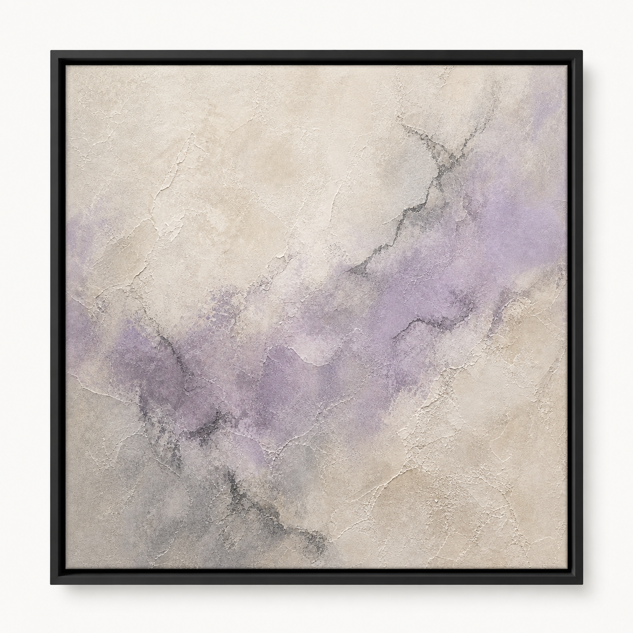 Lavender Graphite in a Black floating frame