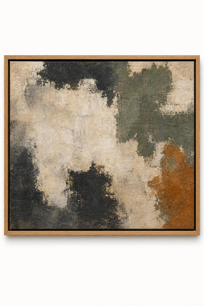 Charcoal Sage Rust Plaster framed canvas product image