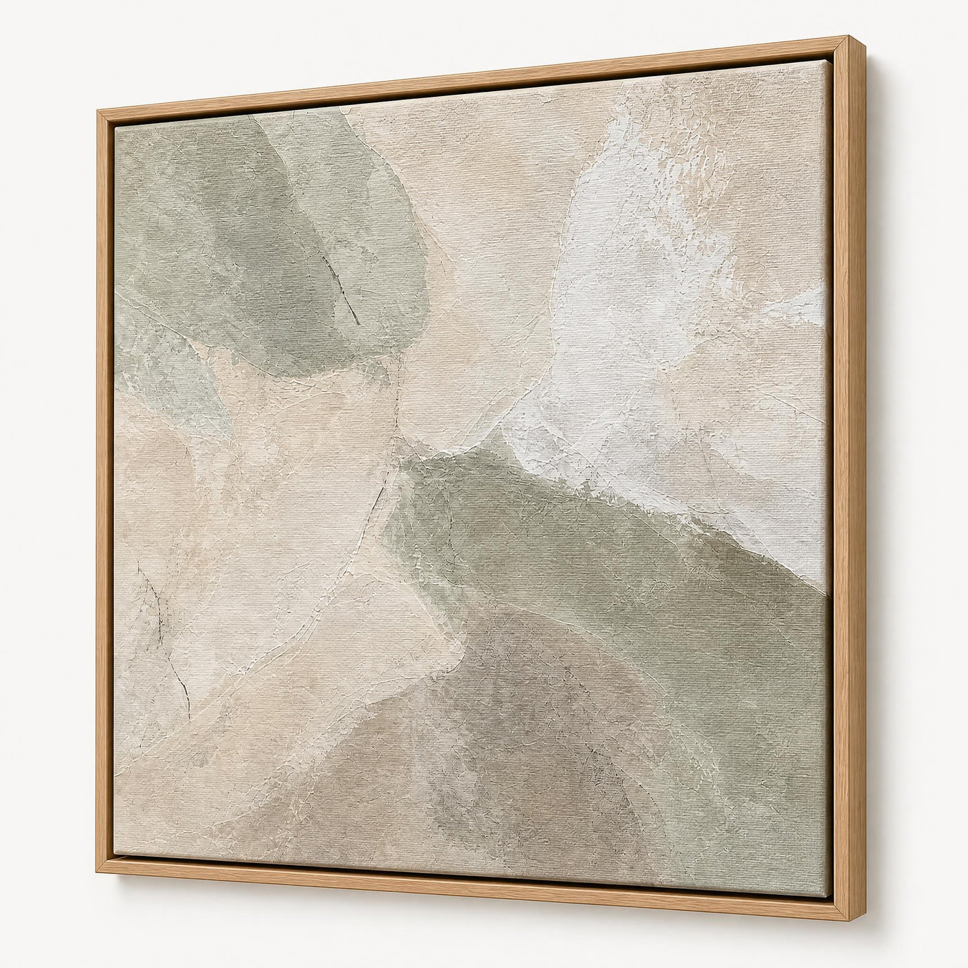 Limestone Wash angled view in a floating frame