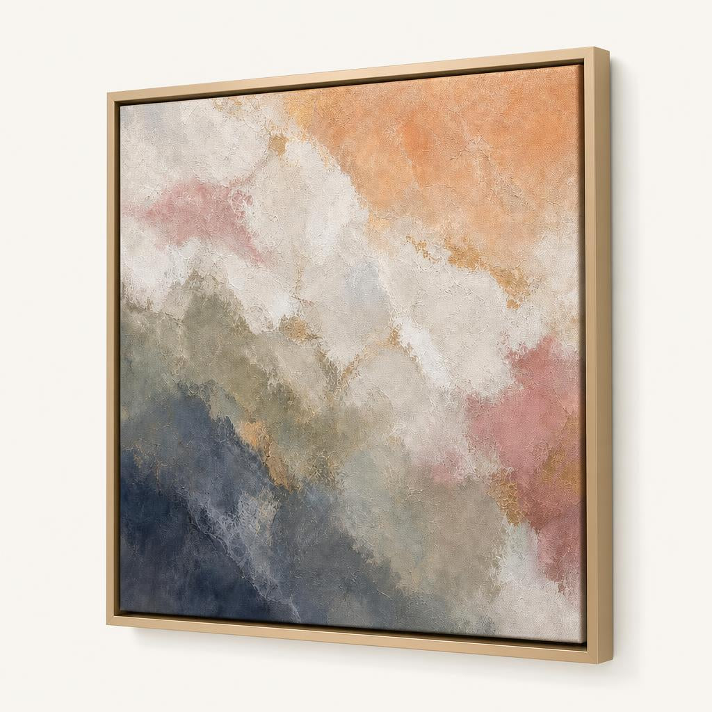 Apricot Night angled view in a floating frame