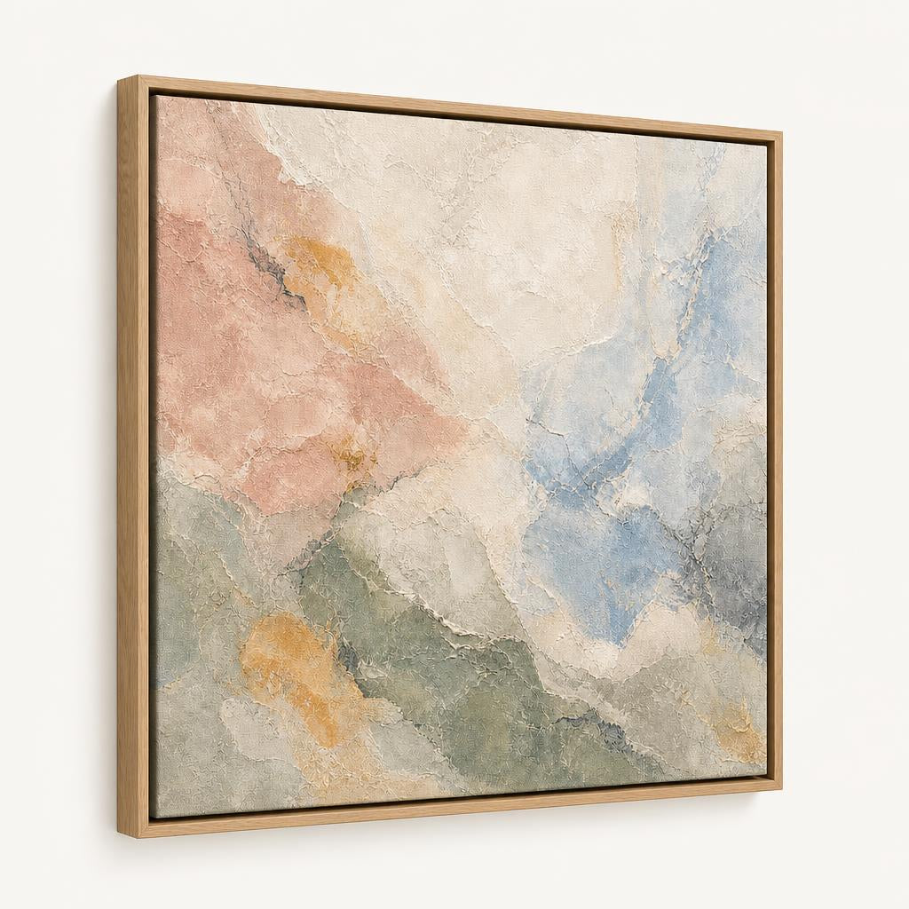 Blush Drift angled view in a floating frame