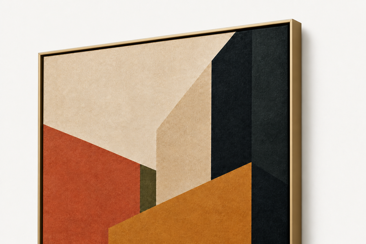 Sunlit Court — Frame and canvas detail