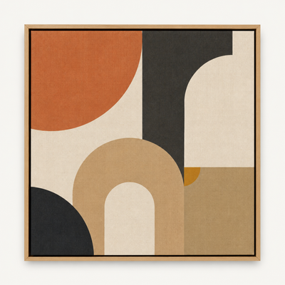 Bauhaus Form head-on view in a Natural Oak floating frame