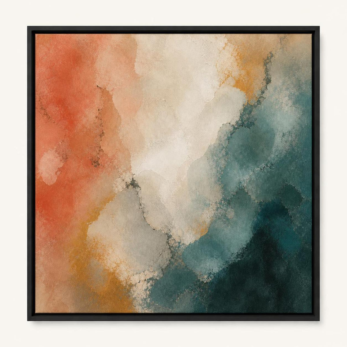 Current 48x48 framed canvas product image in a Black floating frame