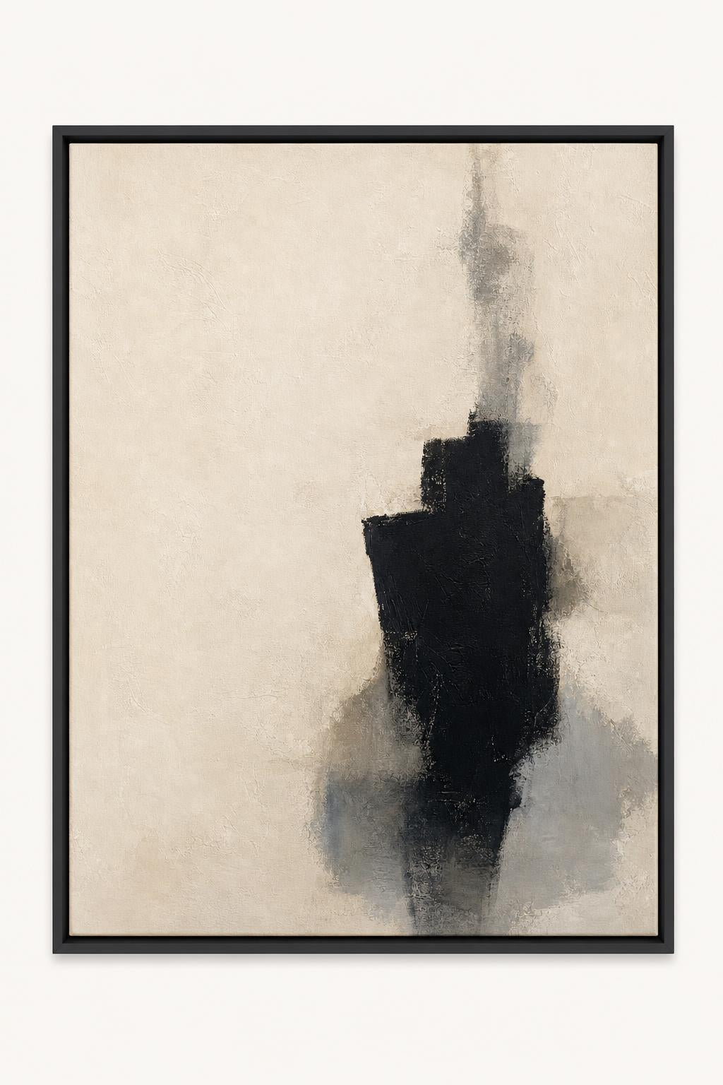 Ivory Ink 40x50 framed canvas product image in a Black floating frame