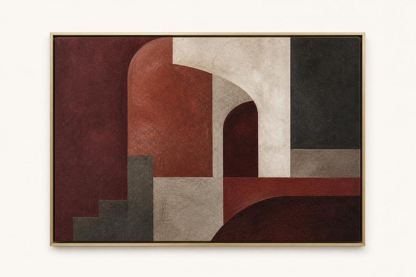 Arcade 60x40 framed canvas product image in a Champagne Gold floating frame