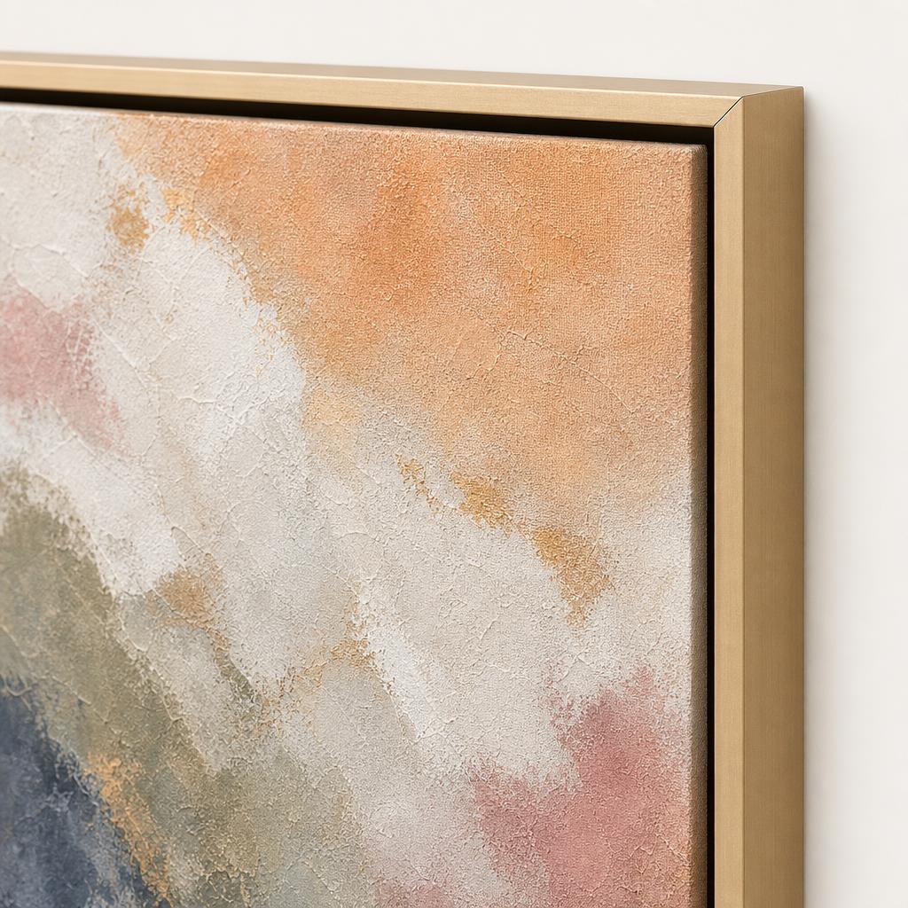 Apricot Night floating frame corner close-up