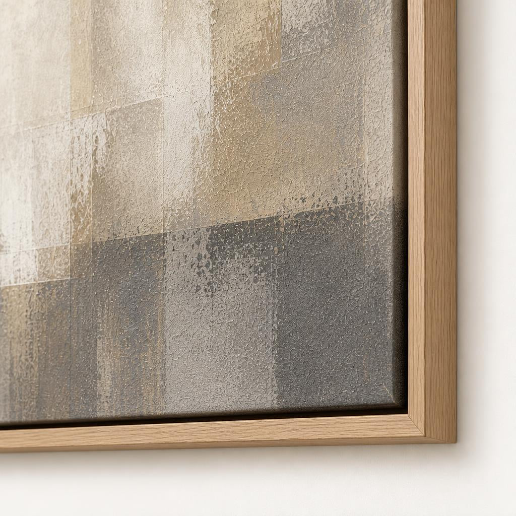 Horizon in Stone floating frame corner close-up