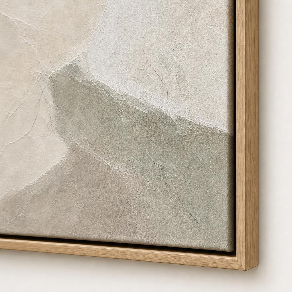 Limestone Wash floating frame corner close-up