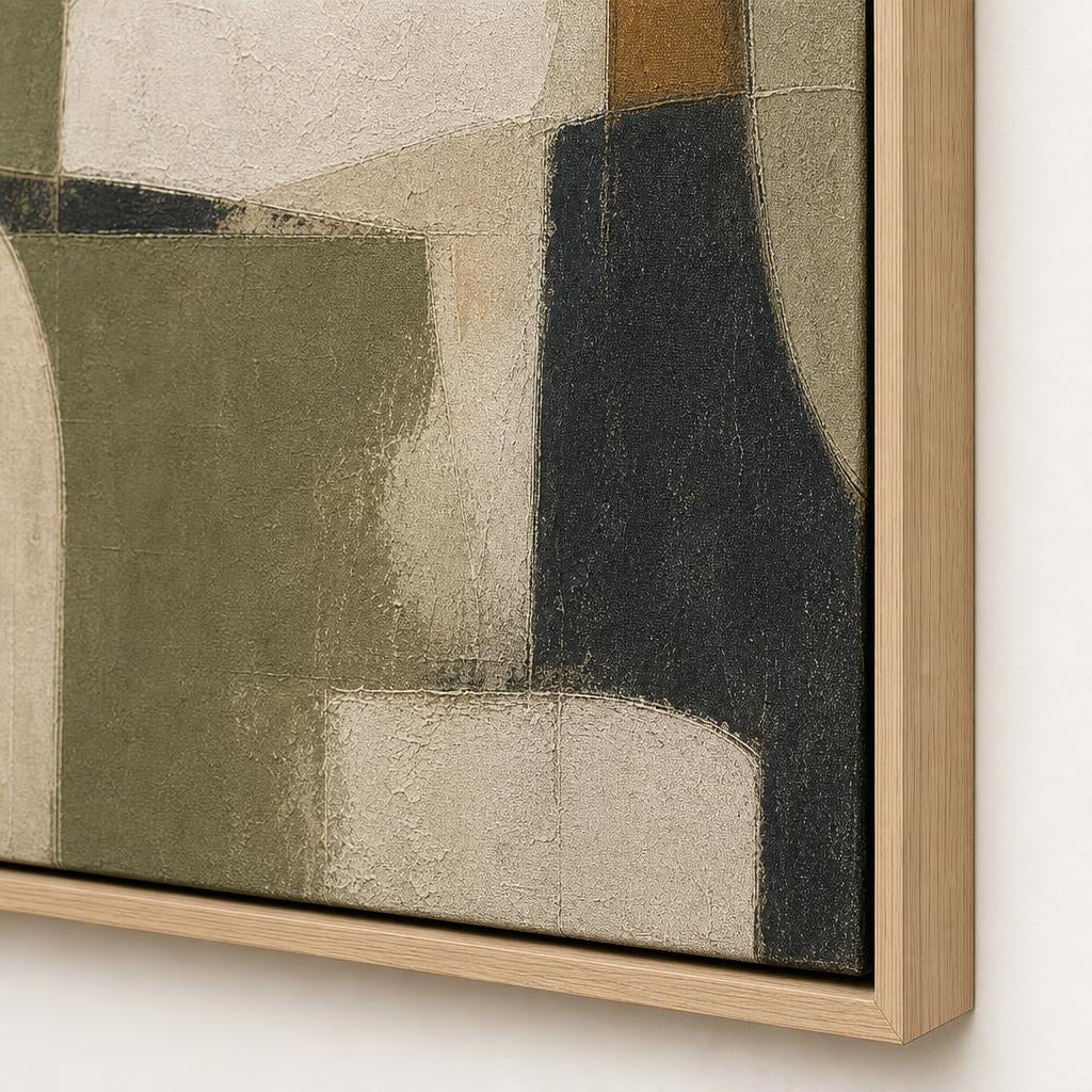 Limewash Form floating frame corner close-up