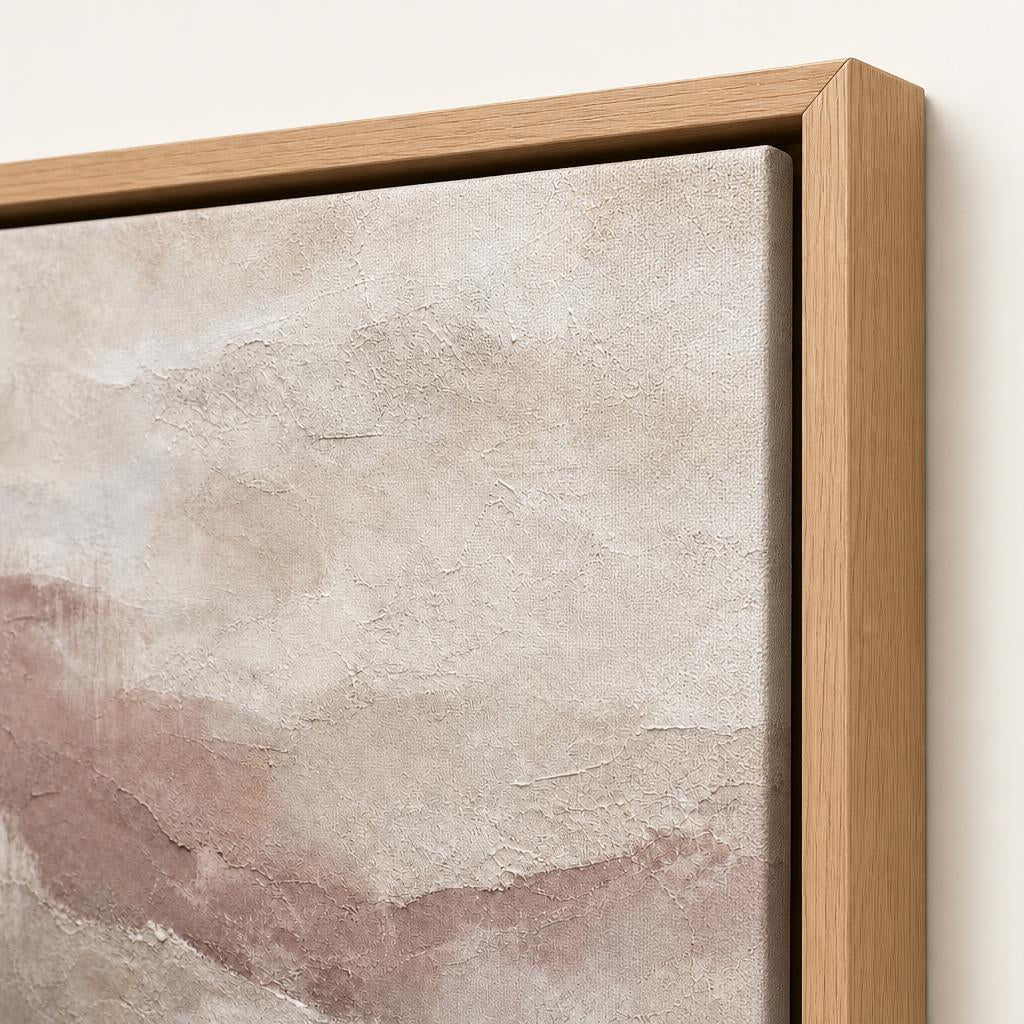 Mauve Horizon floating frame corner close-up