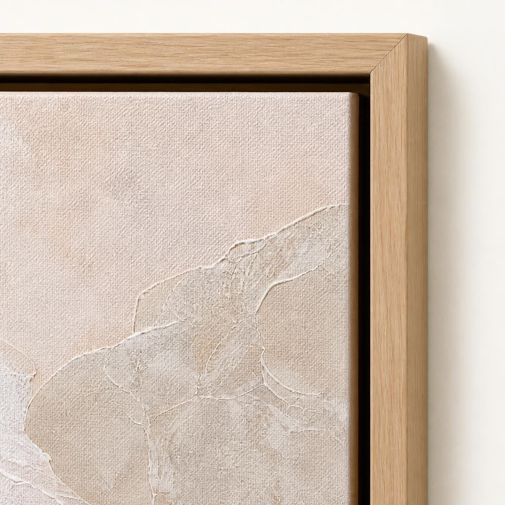 Rosewash floating frame corner close-up