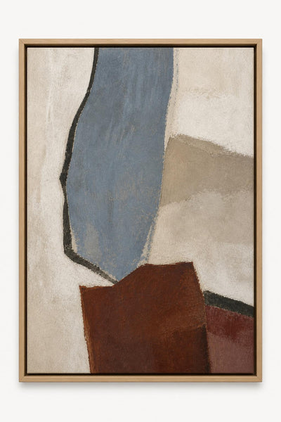 Bellamy printed canvas in a natural floating frame