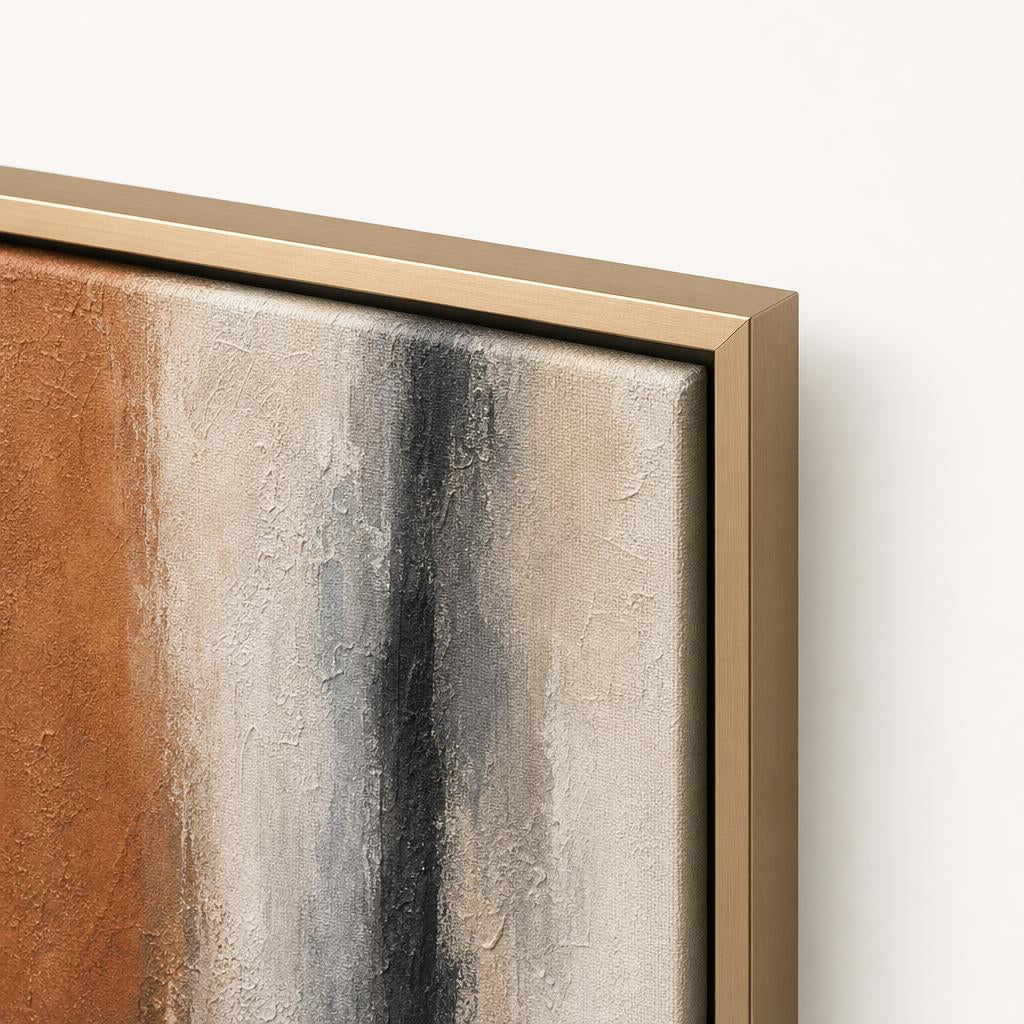 Smoke Clay floating frame corner close-up