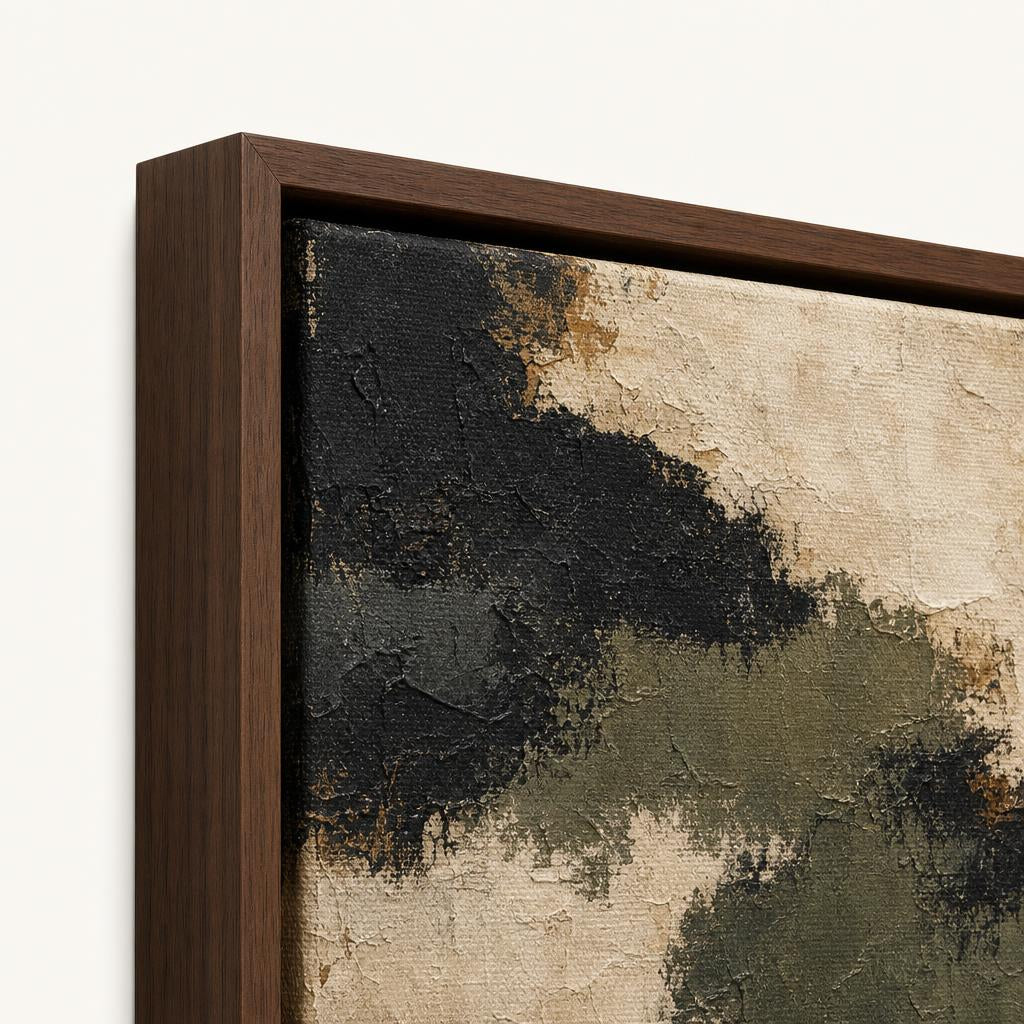 Low Light Walnut frame corner close-up