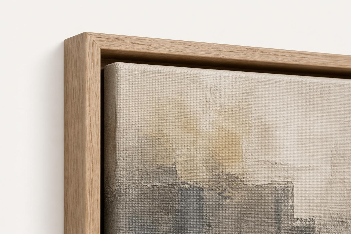 Quiet Horizon Natural Oak frame corner close-up
