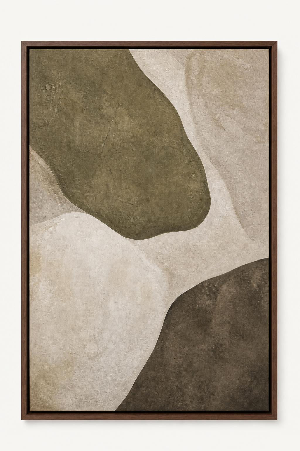 Alder framed canvas product image in a Walnut floating frame