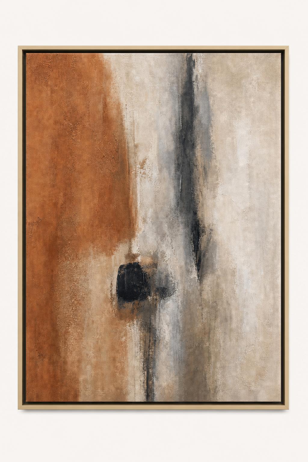 Sable framed canvas product image in a Champagne Gold floating frame