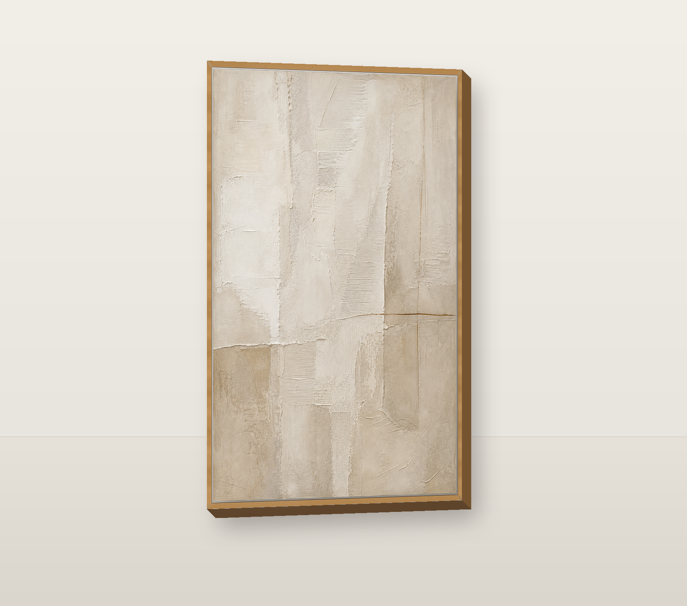 Plaster Relief Study angled view in a thin floating frame