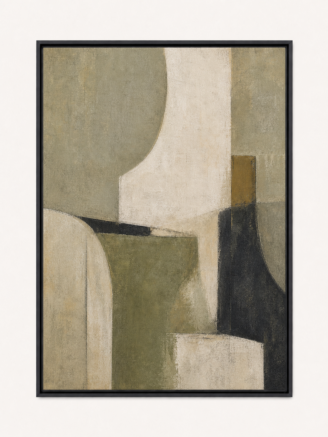 Laurel 36x48 framed canvas product image in a Black floating frame