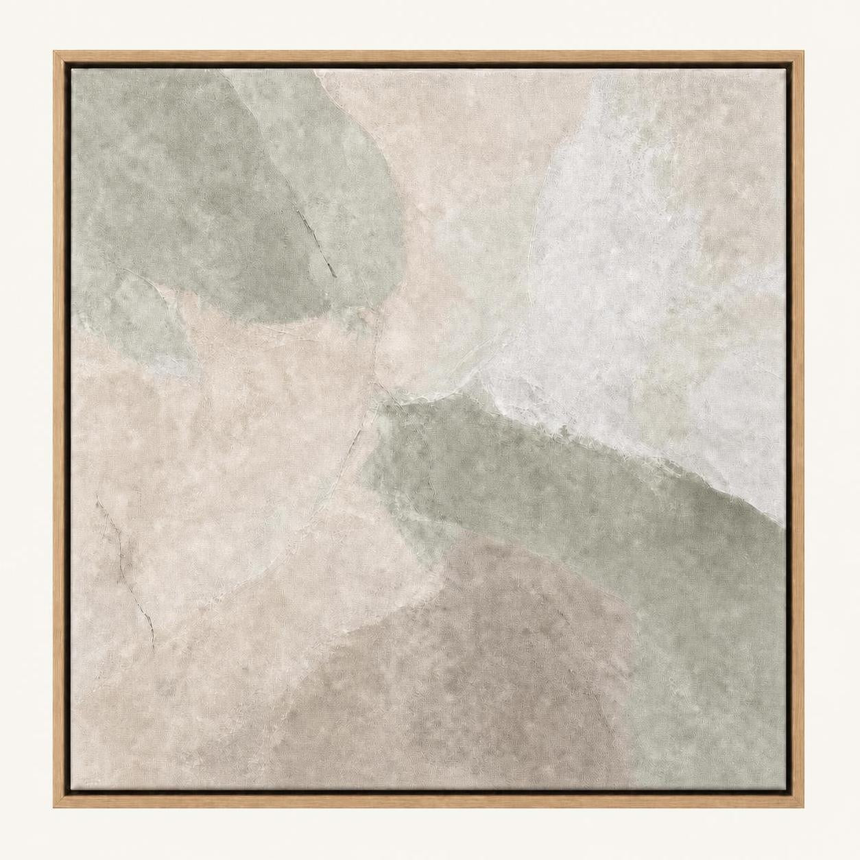 Miramar 48x48 framed canvas product image in a Natural Oak floating frame
