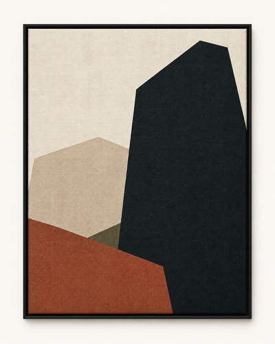 Monolithic Forms head-on view in a Black floating frame
