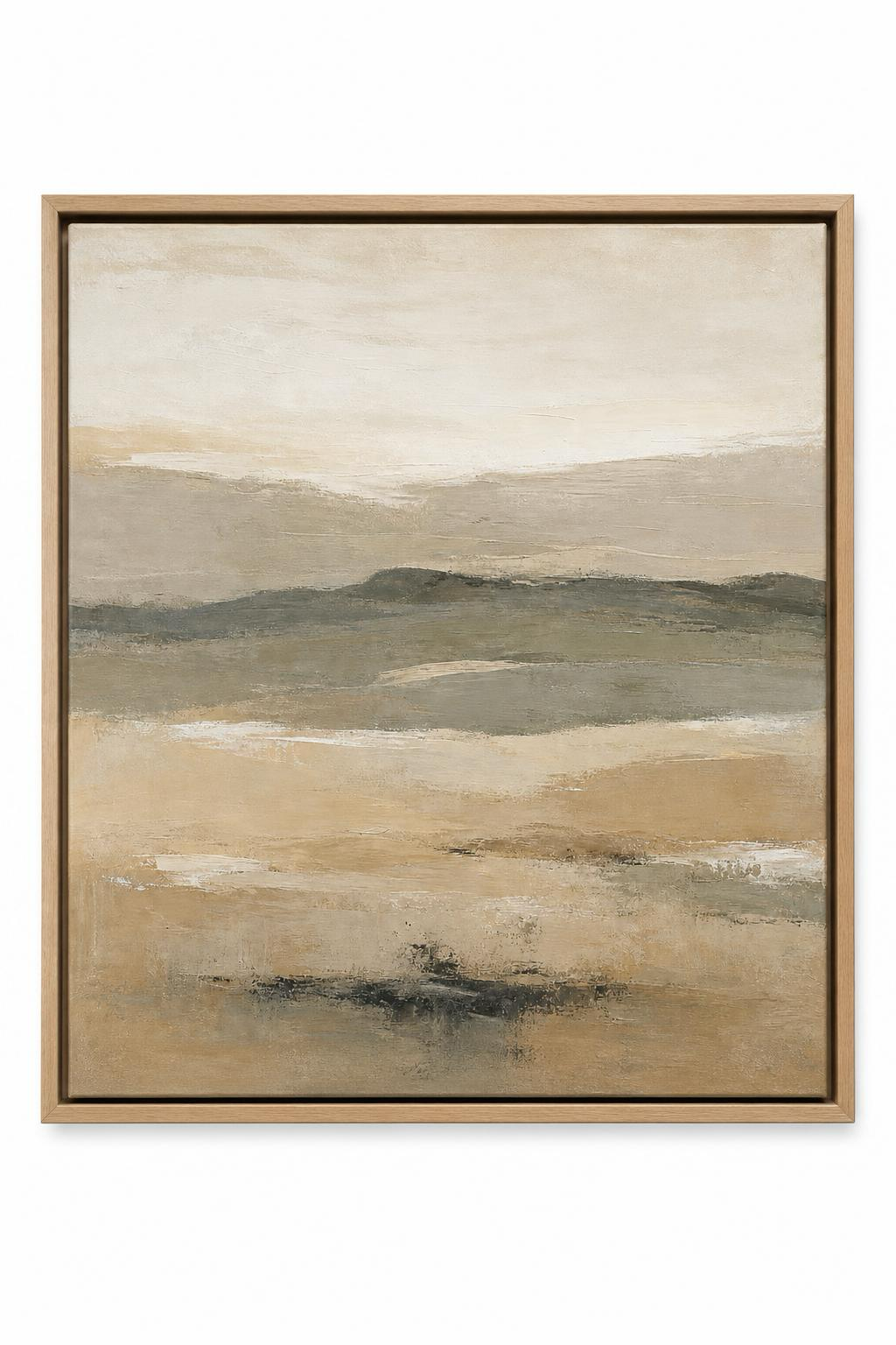 Oat Horizon Field framed canvas mockup