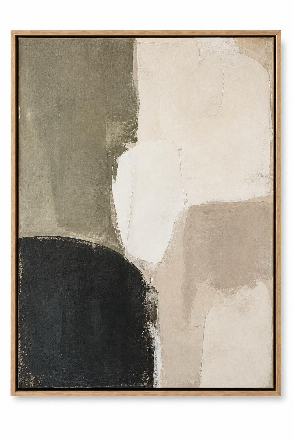 Sage Charcoal Plaster framed canvas mockup