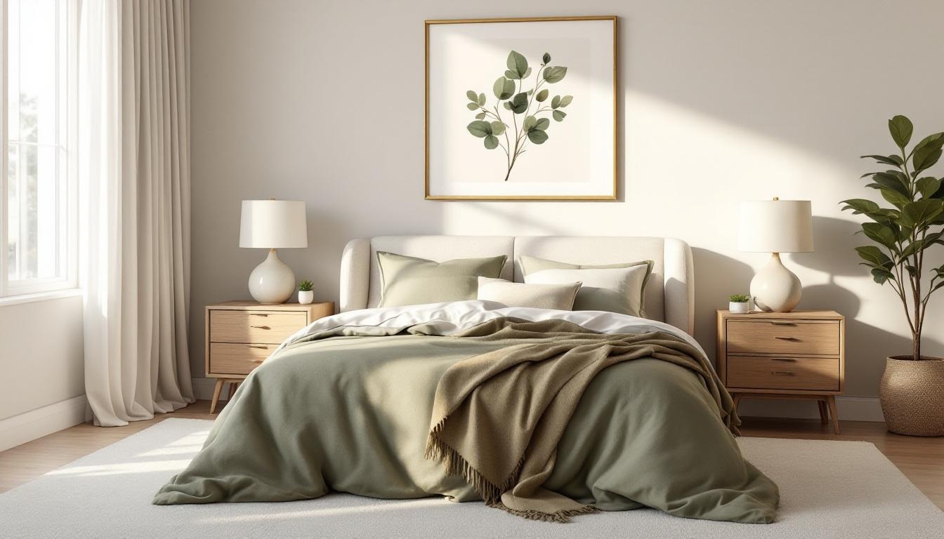 Sage cream bedroom