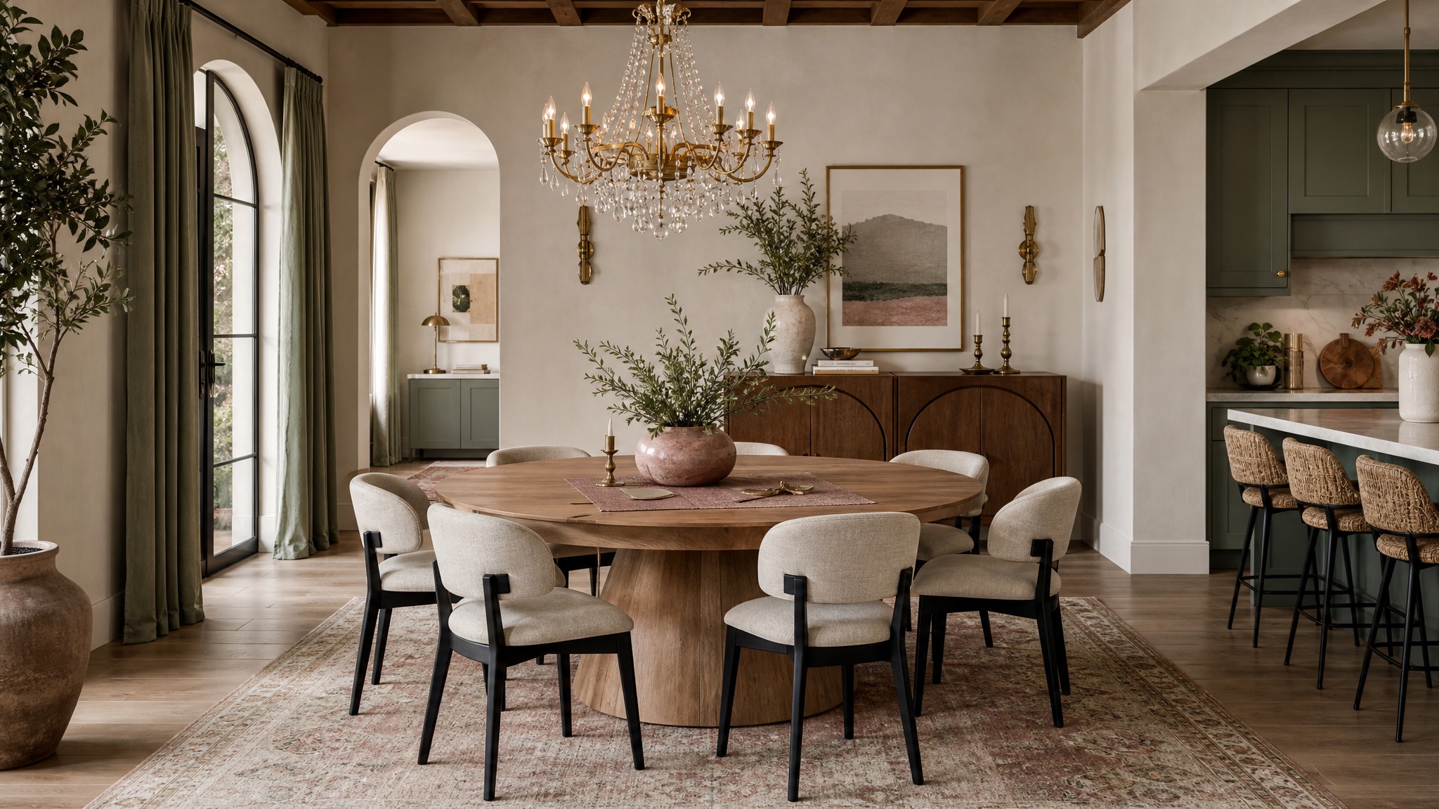 Bohemian Luxe kitchen & dining — Desert Rose & Sage palette