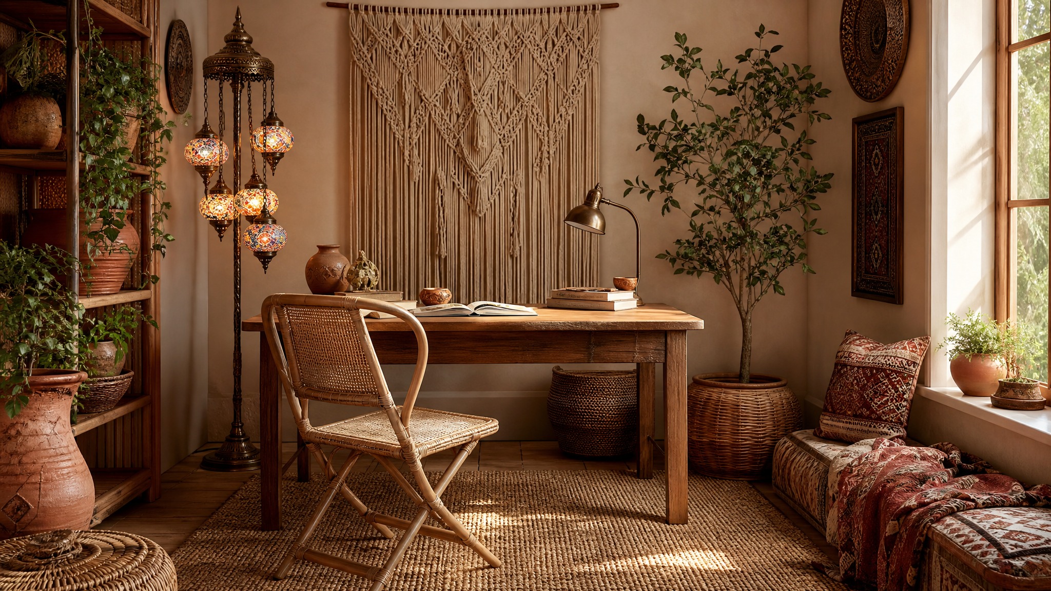 Bohemian Luxe home office — Jute & Terracotta Office palette